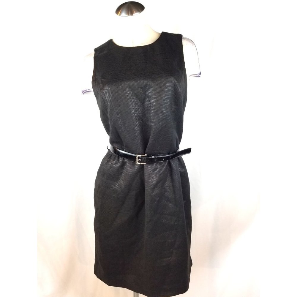 Michael Kors Size 8 Black Midi Dress Shimmer